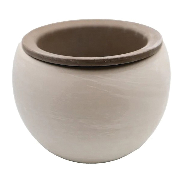 Border Concepts 802875 Self-Watering Pot with Attached Saucer, 6-1/2 in Dia, 5-1/4 in H, Luna Design, Granite - 2