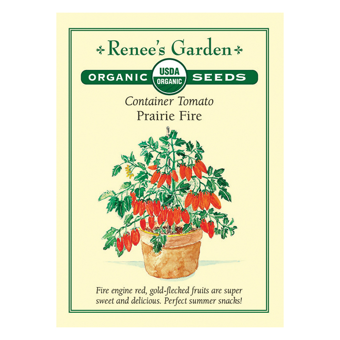 Container Tomato Seeds, Renee's Garden, Prairie Fire, Organic - 1