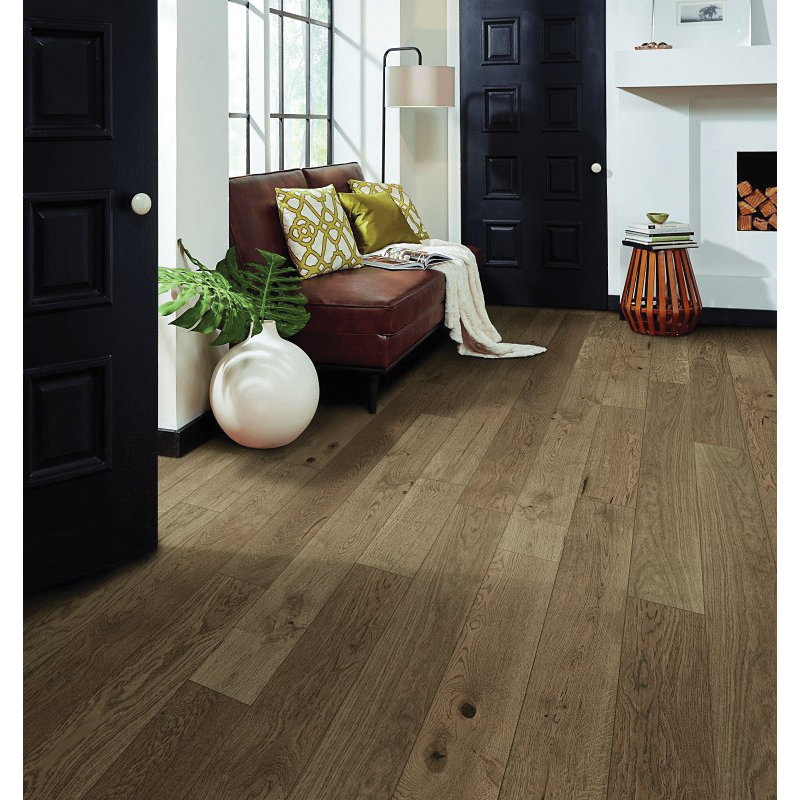 HCE707A06 Flooring Plank, 1-1/2 to 6 ft L, 6-1/2 in W, Micro Bevel Edge, White Oak