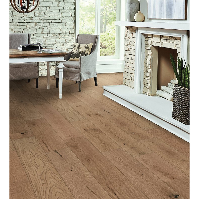 HCE707A05 Flooring Plank, 1-1/2 to 6 ft L, 6-1/2 in W, Micro Bevel Edge, White Oak, North Pier