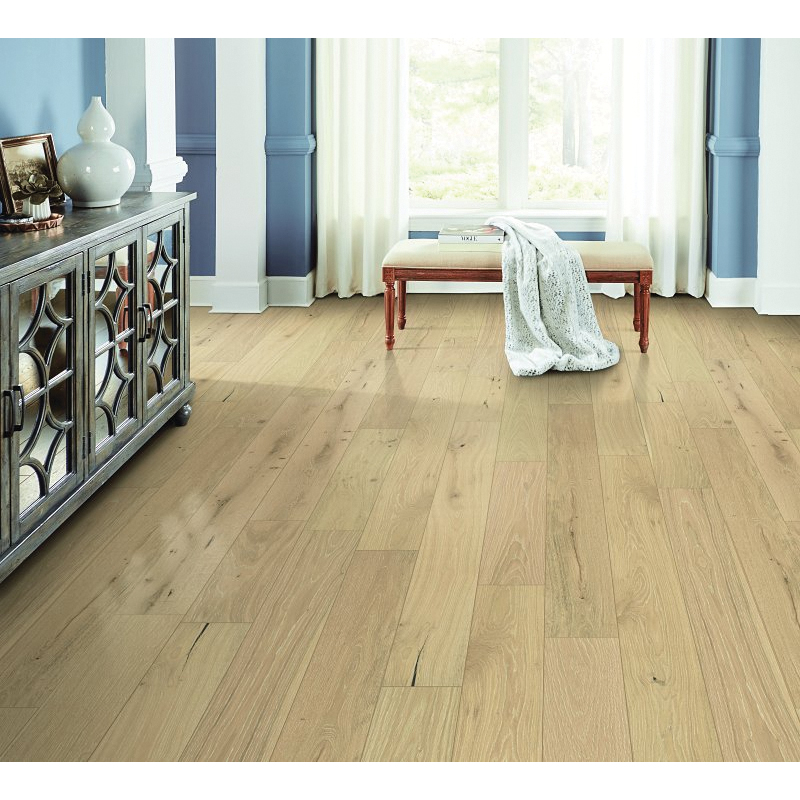 HCE707A02 Flooring Plank, 1-1/2 to 6 ft L, 6-1/2 in W, Micro Bevel Edge, White Oak, Sand Ridge