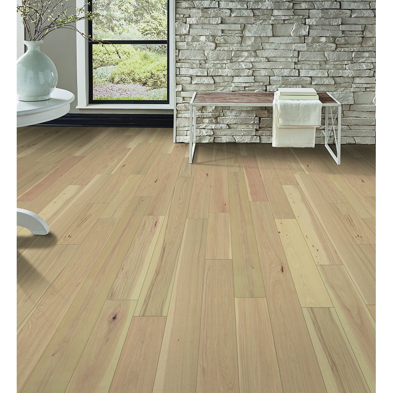 HCE603D01 Flooring Plank, 1-1/2 to 6 ft L, 6-1/2 in W, Micro Bevel Edge, Hickory Wood