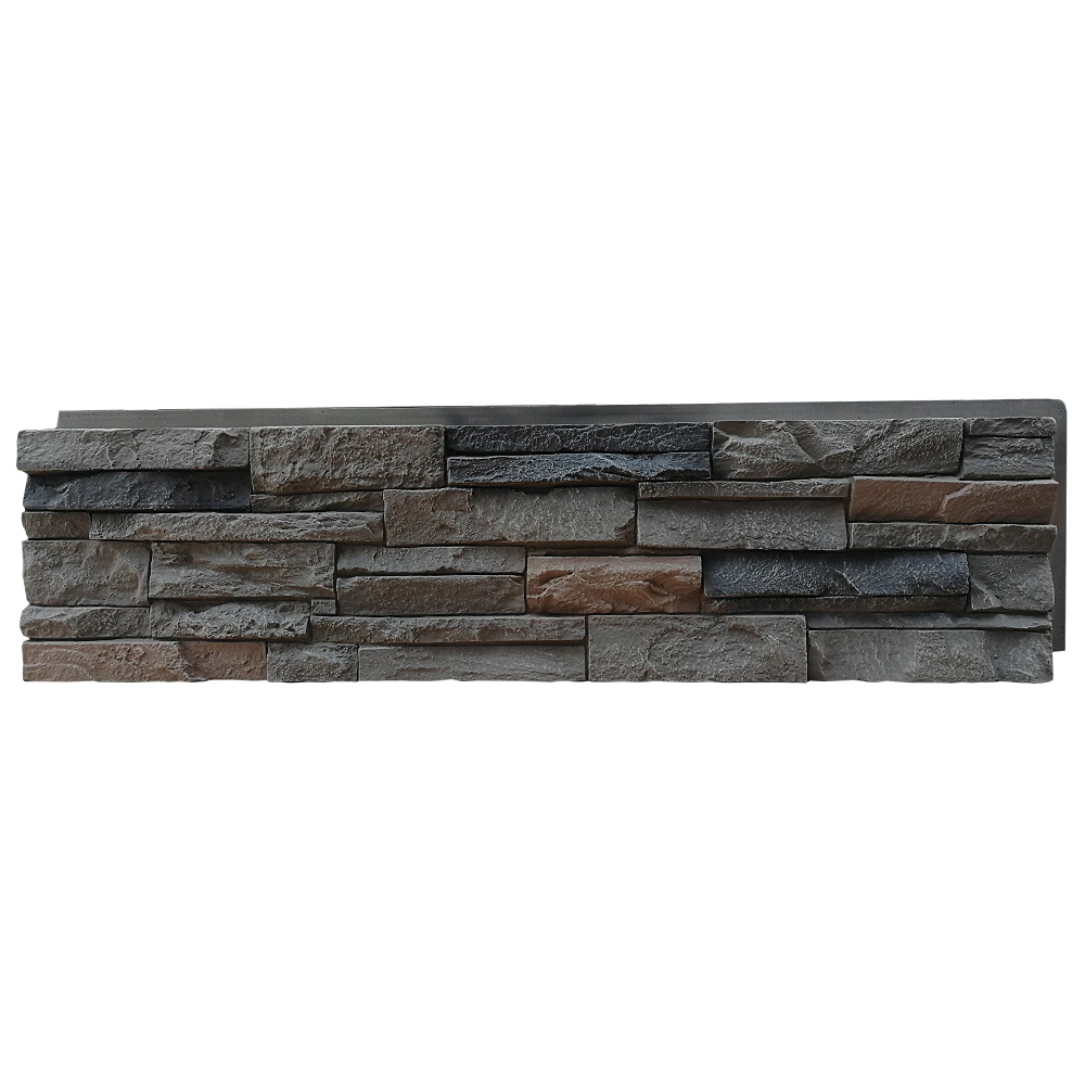 308RBP Siding Panel, 13 in L, 48 in W, 2 in Thick, Interlocking Edge, Ledgestone Profile, Rocky Boulder
