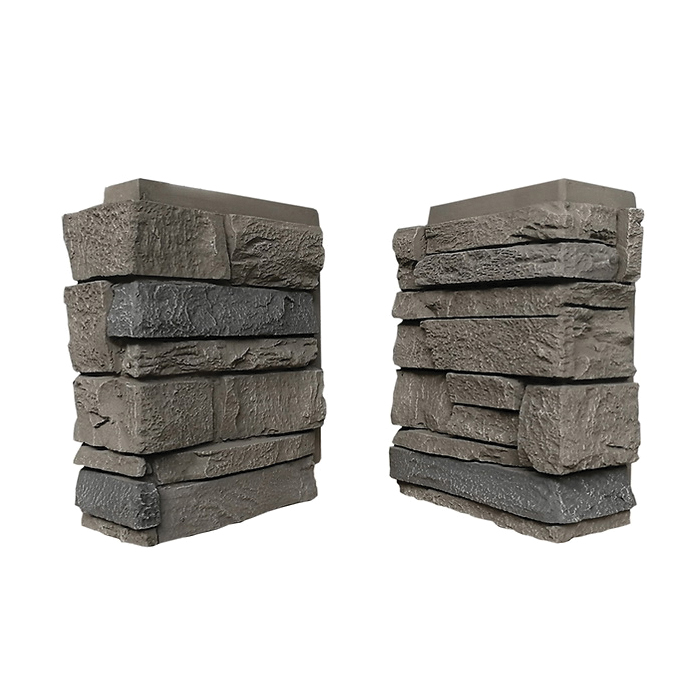 308ATC Siding Corner, 13 in L, 10 in W, 4 in Thick, Interlocking Edge, Ledgestone Profile, Arizona Trail