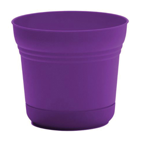Saturn Series SP10928 Planter, 10 in Dia, 8-1/2 in H, Round, Plastic, Royal Lilac