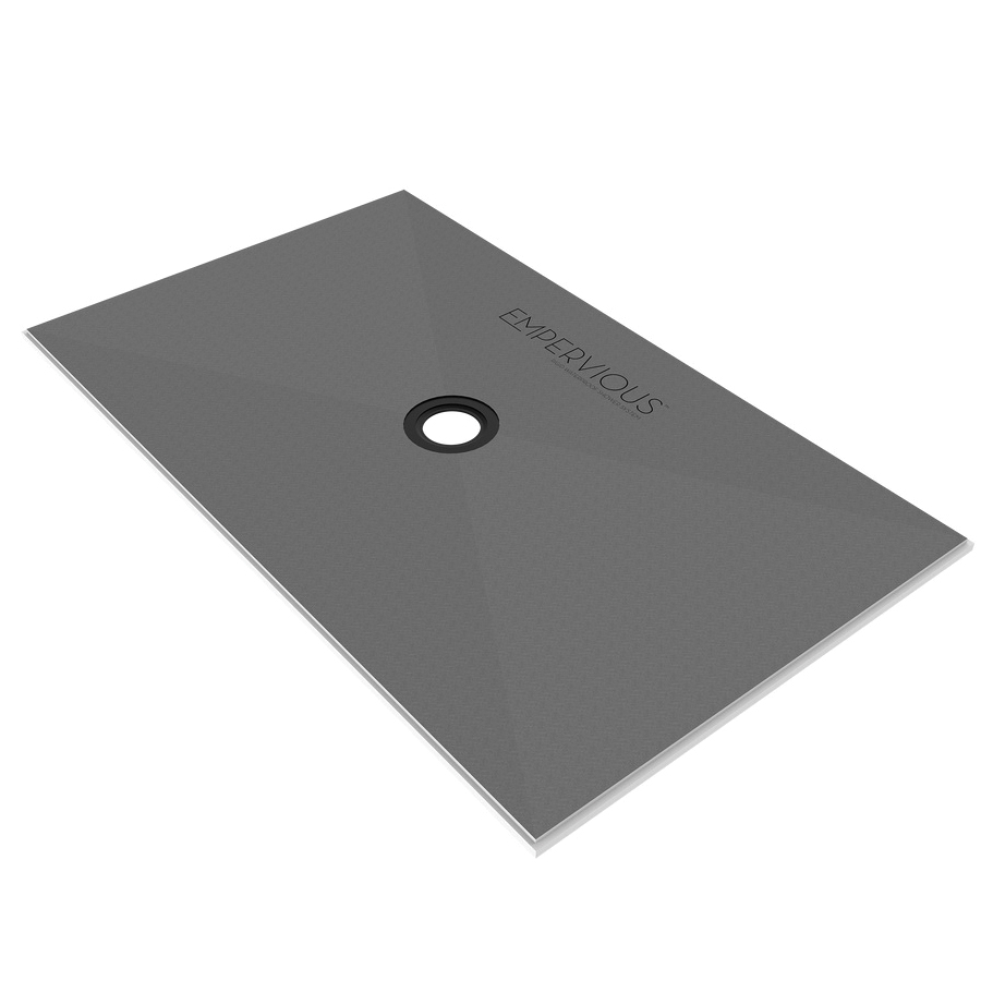 Empervious Series ZGBSP3660 Shower Pan With Drain, 60 in L, 36 in W, 1 in H, Fiberglass/XPS Foam