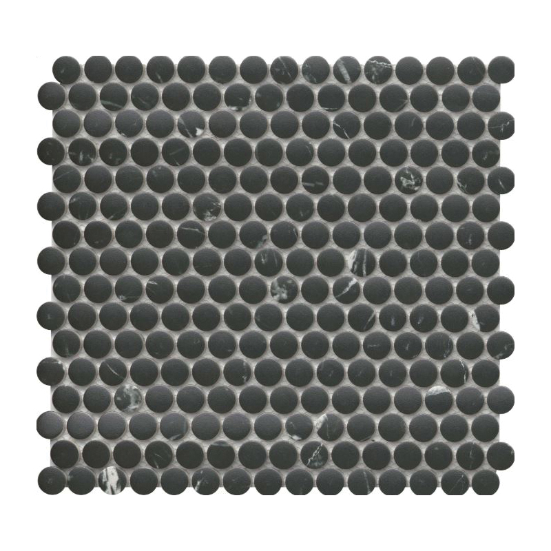 Elegan Series W95ELEGNE1112MOPM Porcelain Mosaic Tile, 12 in L Tile, 11 in W Tile, Pressed Edge, Nero