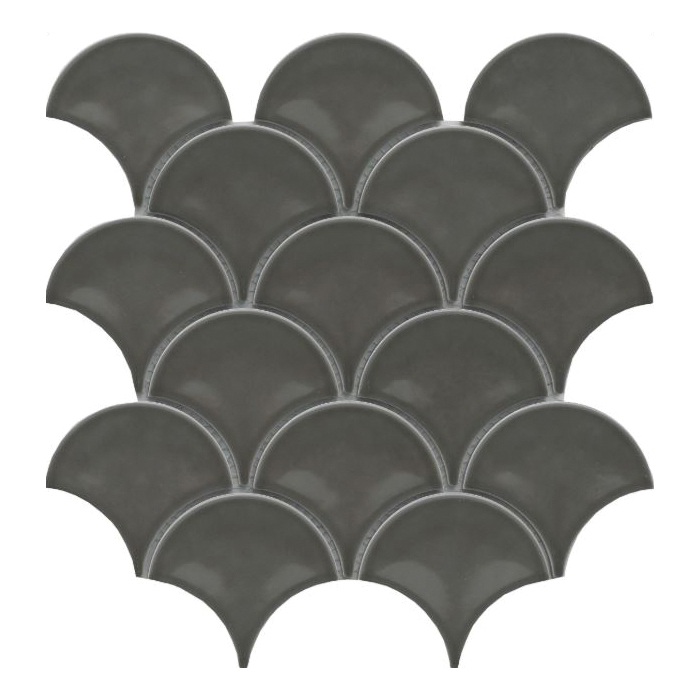 Reward Series F27REWAGR1011MFN Porcelain Mosaic Tile, 11 in L Tile, 10 in W Tile, Pressed Edge, Fan Pattern