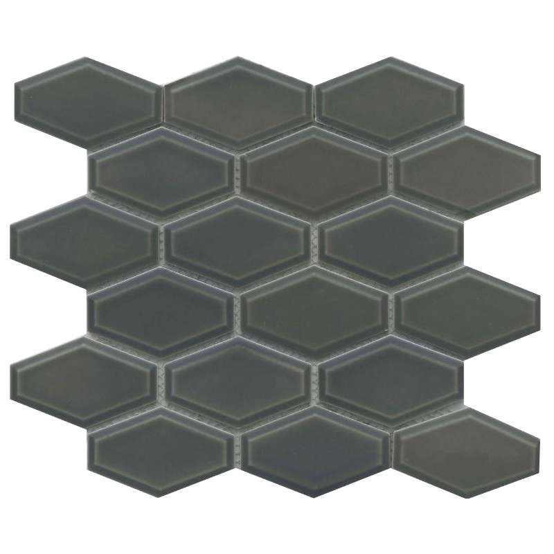 Reward Series F27REWAGR1011MHW Porcelain Mosaic Tile, 11 in L Tile, 10 in W Tile, Pressed Edge, Gray