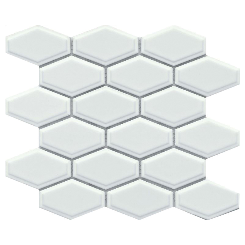 Reward Series F27REWAWH1011MHW Porcelain Mosaic Tile, 11 in L Tile, 10 in W Tile, Pressed Edge, White
