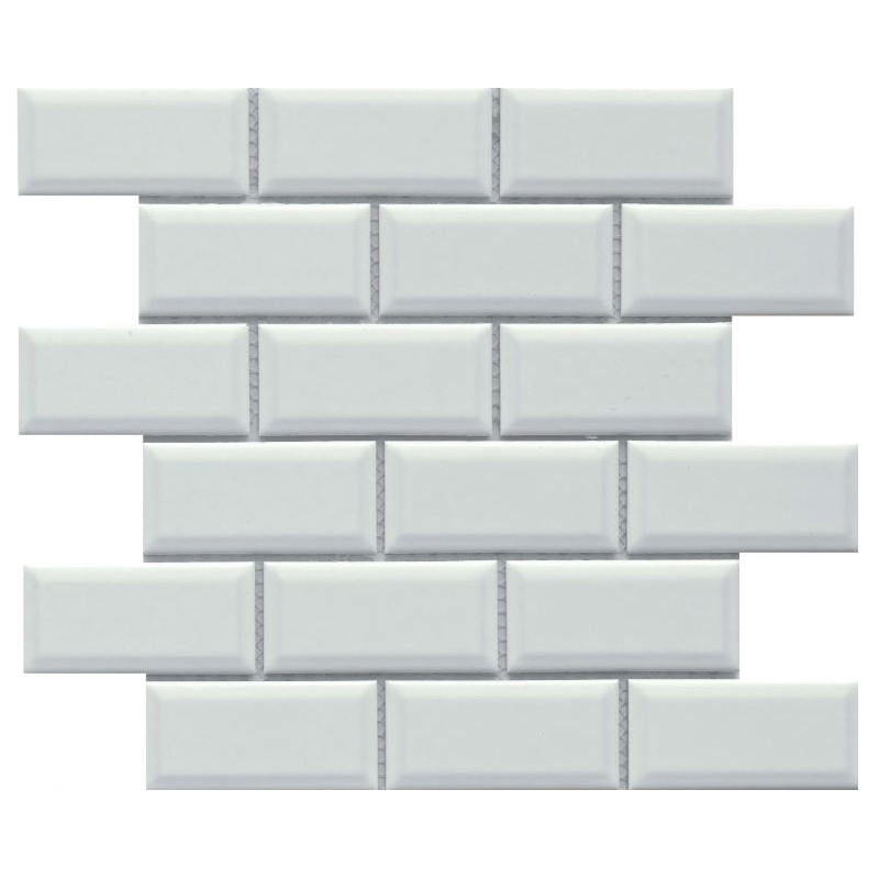Reward Series F27REWAWH1112MBV Porcelain Mosaic Tile, 12 in L Tile, 11 in W Tile, Pressed Edge, Bevel Pattern