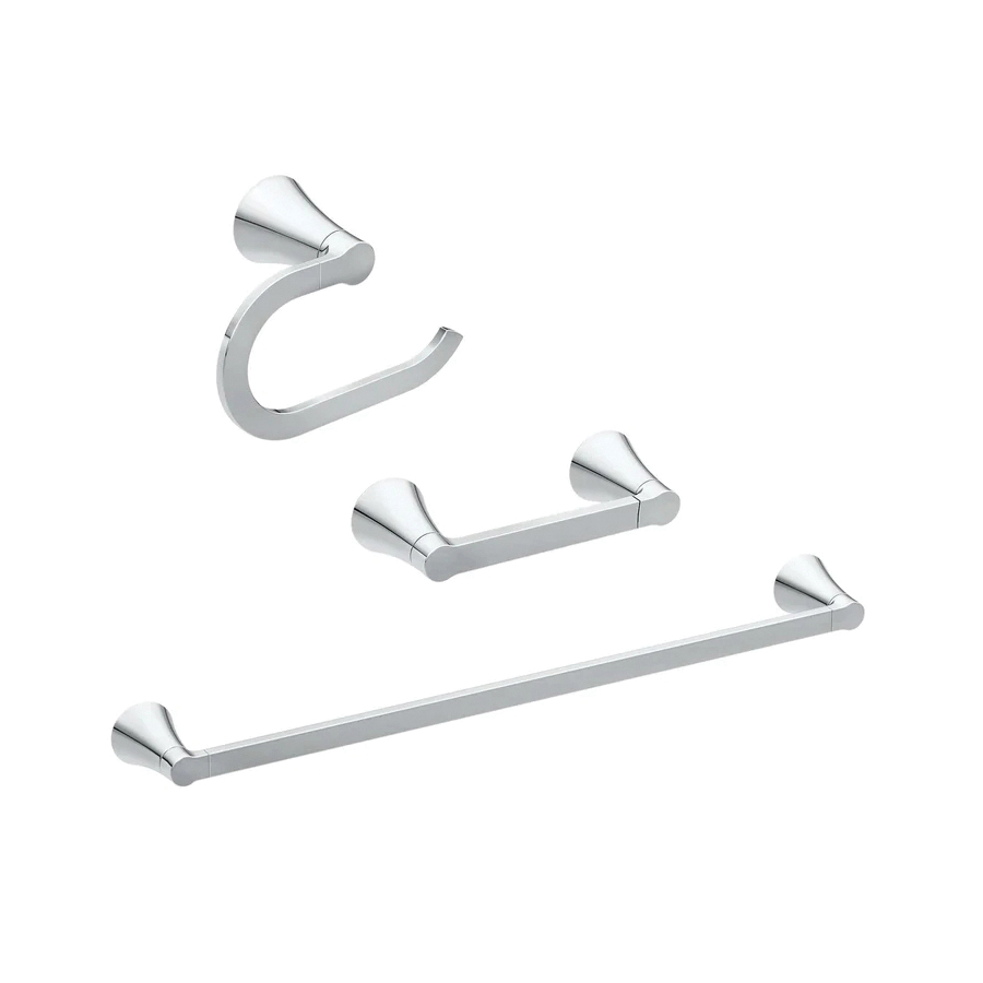 Mikah Series Y0733CH Bathroom Hardware Set, Zinc, Matte Black, 3-Piece