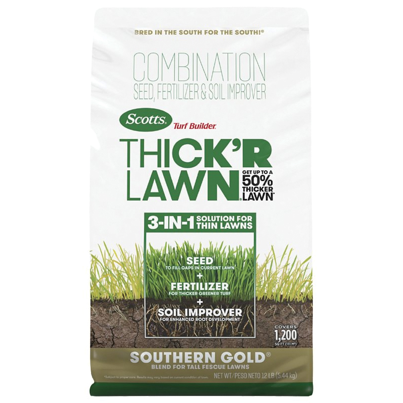 Turf Builder 30457 Thick 'r Southern Gold Grass Seed, 12 lb Bag