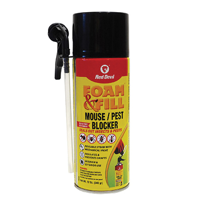 Foam & Fill 0918 Mouse and Pest Blocker Foam, Yellow, 24 hr Functional Cure, 41 to 86 deg F, 12 oz Aerosol Can