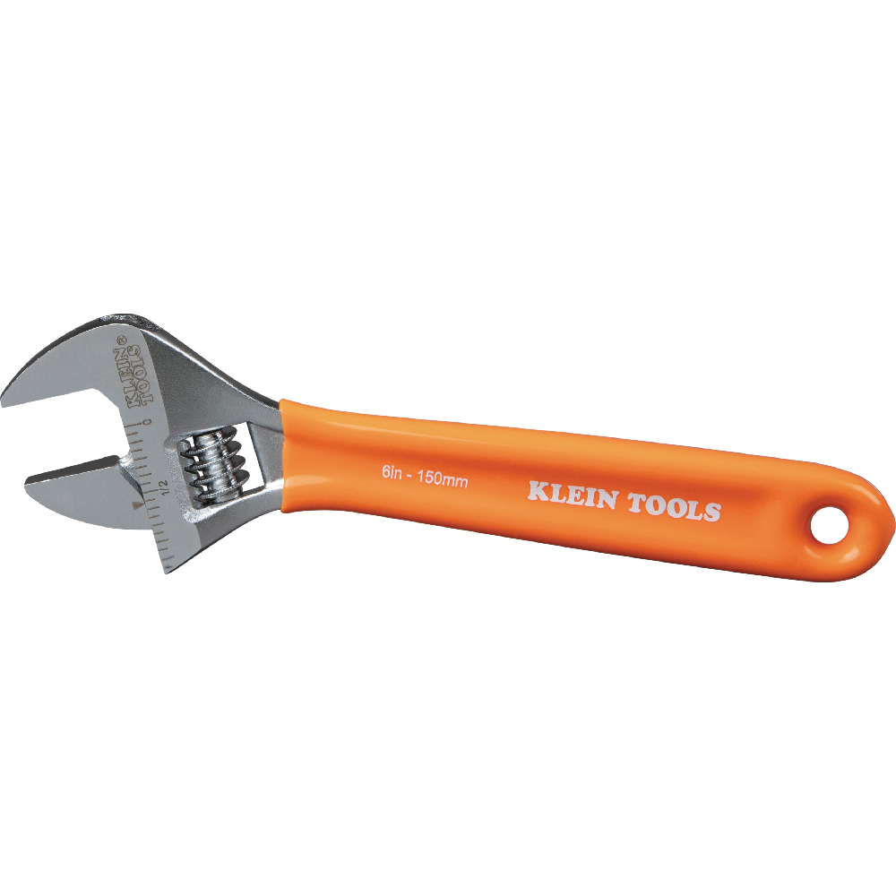 O5076 Adjustable Wrench, 6-1/4 in OAL, 1.06 in Jaw, Steel, Chrome, Contoured Handle