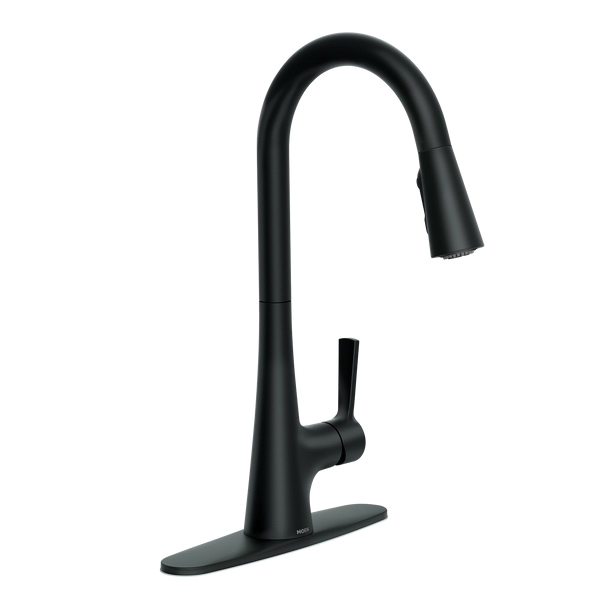 Mikah 87069 Series 87069BL Pull-Down Kitchen Faucet, 1.5 gpm, 1-Handle, 1, 3-Faucet Hole, Metal, Deck
