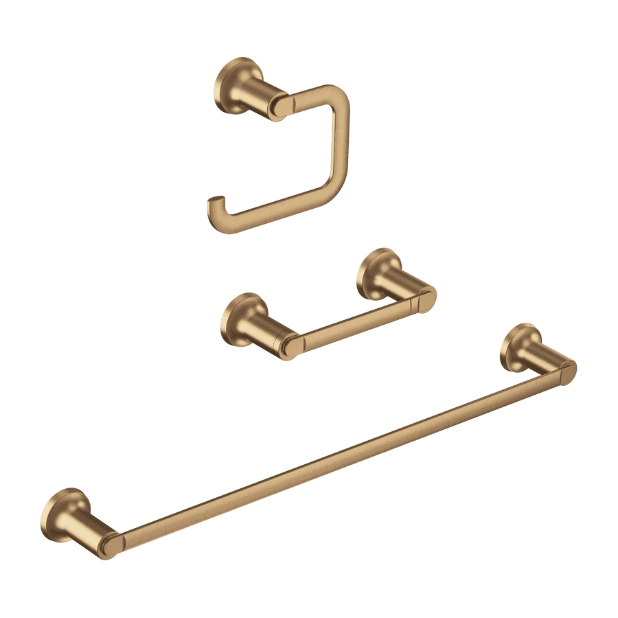 Zyla Series Y1633BZG Bathroom Hardware Set, Zinc, Bronzed Gold, 3-Piece