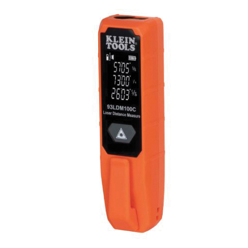 93LDM100C Compact Laser Distance Measure, Functions: Distance, 2 in to 100 ft, LCD Display