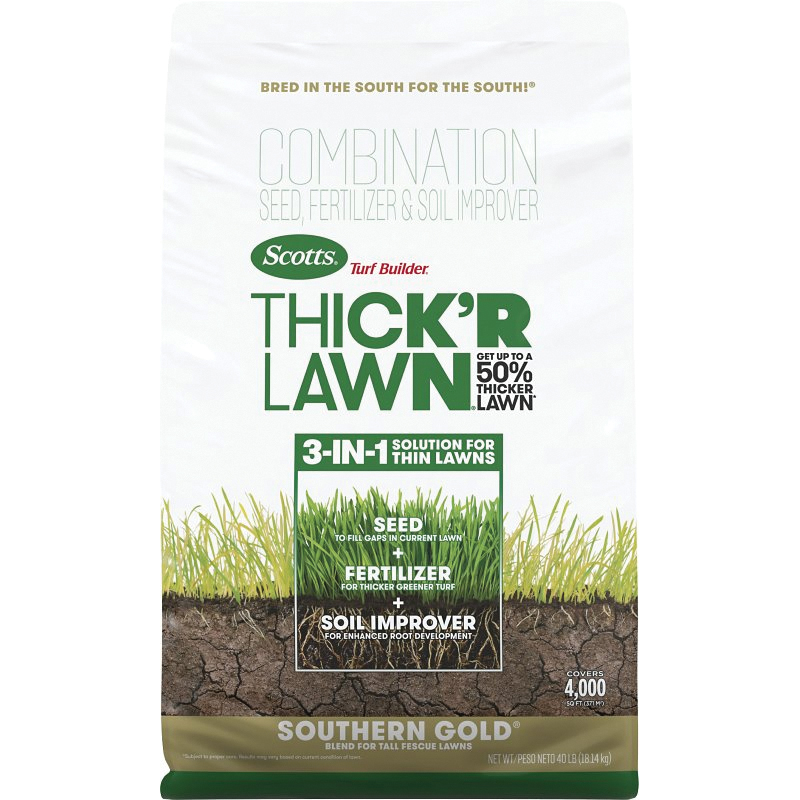 Turf Builder 30458 Thick 'r Southern Gold Grass Seed, 40 lb Bag