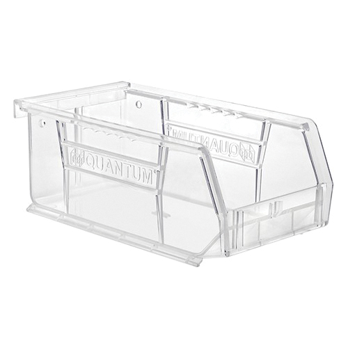 RQUS220CC-UPC Ultra Stack and Hang Bin, 10 lb, Thermoplastic, Crystal Clear, 7-3/8 in L, 3 in H