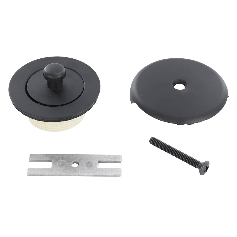 12102 Tub Drain Trim Kit, Brass, Black, Matte, For: 1-1/2 in and 1-7/8 in Drain Shoe