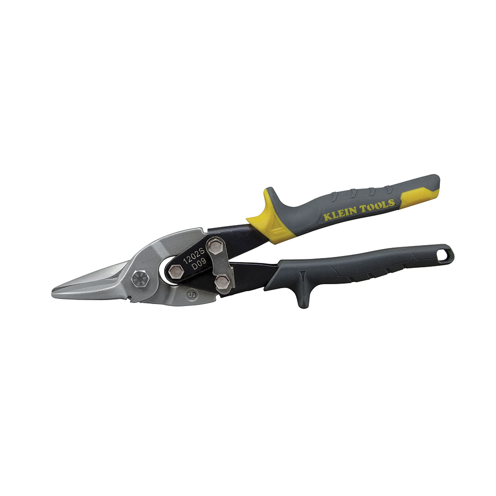 1202S Aviation Snip, 10.063 in OAL, 1-1/2 in L Cut, Straight, Wide Curves Cut, Steel Blade, Yellow Handle