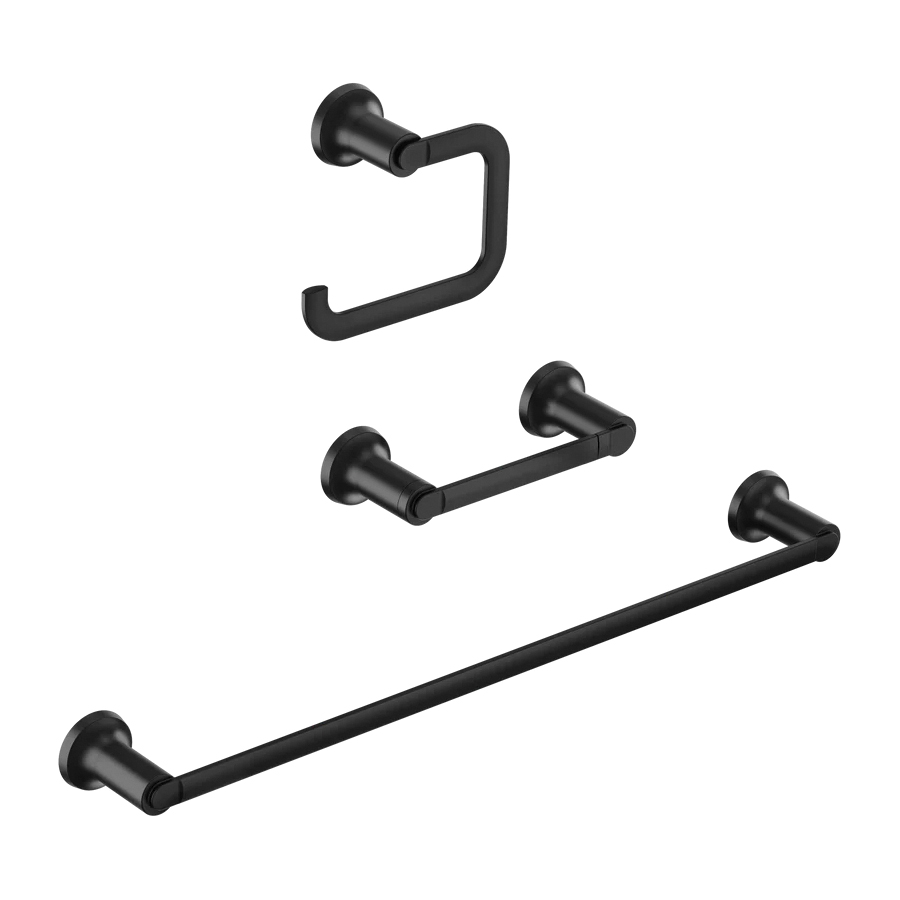 Zyla Series Y1633BL Bathroom Hardware Set, Zinc, Matte Black, 3-Piece
