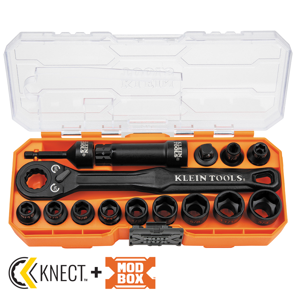 KNECT 65400 Pass Through Socket Set, Chrome-Molybdenum/Chrome-Vanadium