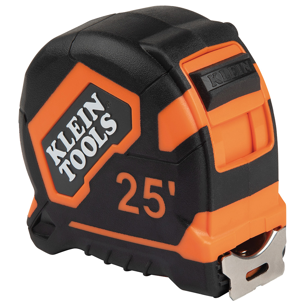 9125 Tape Measure, 25 ft L Blade, 1 in W Blade, Steel Blade, ABS Case, Black/Orange Case