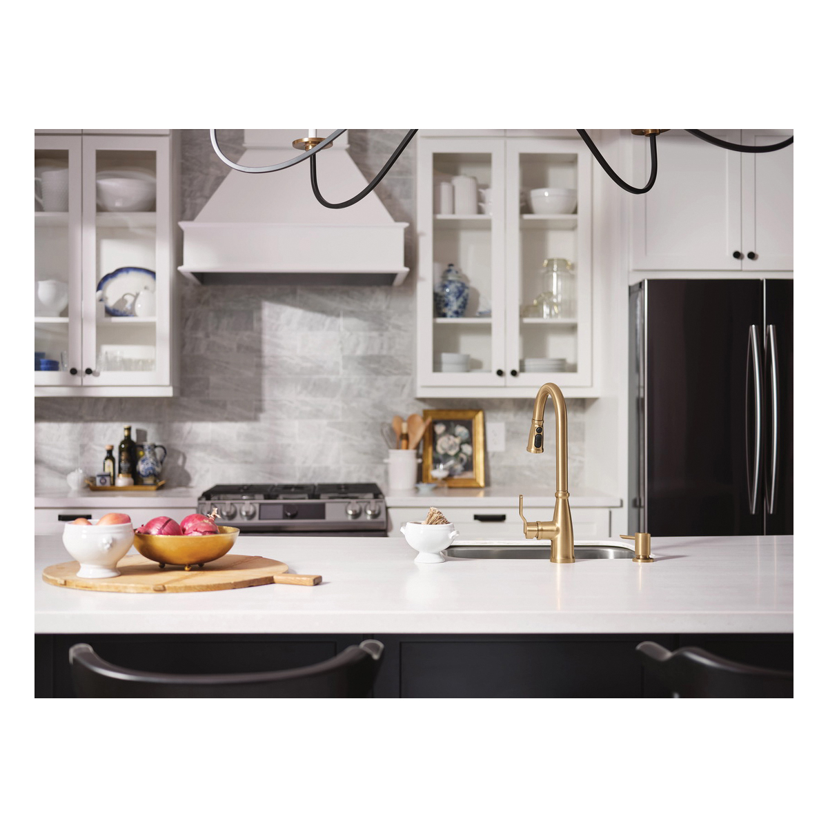 Nolia 87071 Series 87071BZG Pull-Down Kitchen Faucet, 1.5 gpm, 1-Handle, 1, 2, 3, 4-Faucet Hole, Metal