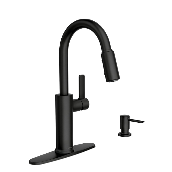 Durani 87070 Series 87070BL Pull-Down Kitchen Faucet, 1.5 gpm, 1-Handle, 1, 2, 3, 4-Faucet Hole, Metal