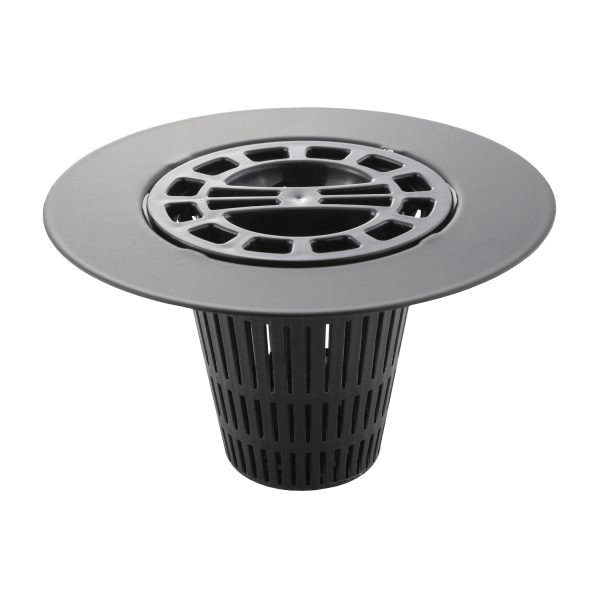 11086 Shower Drain Cover, Plastic/Stainless Steel, Black, Matte