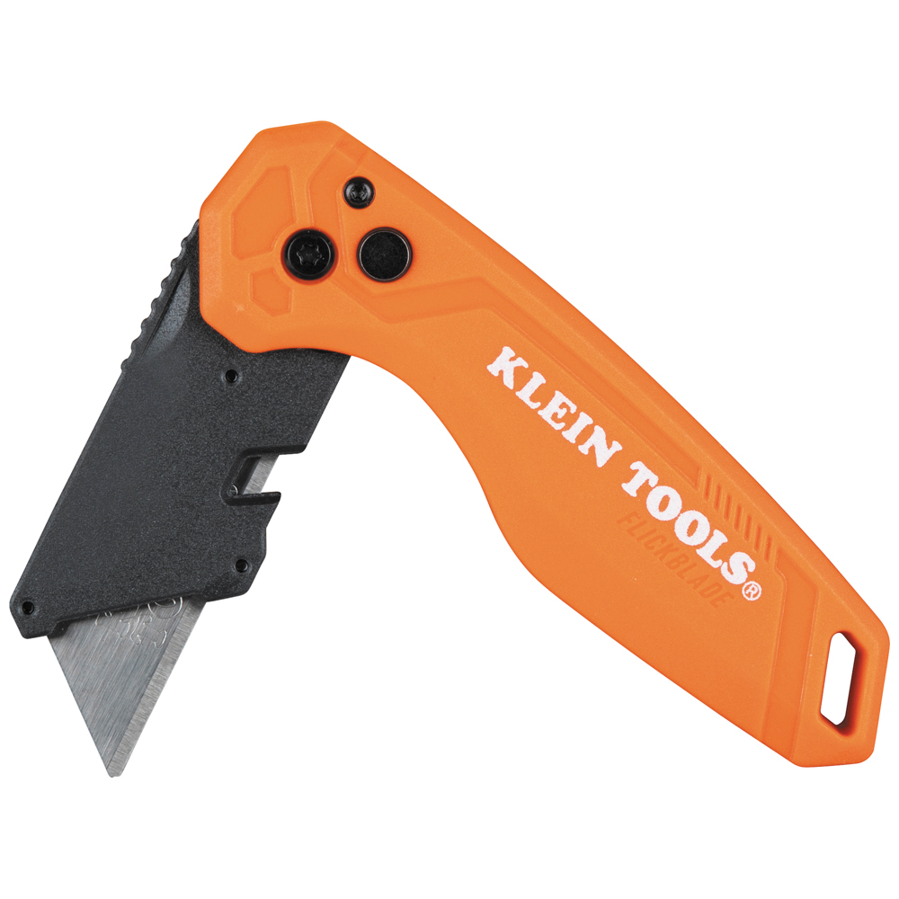 44302 Folding Utility Knife, 1 in L Blade, Steel Blade, 1-Blade, Ergonomic Handle, Orange Handle