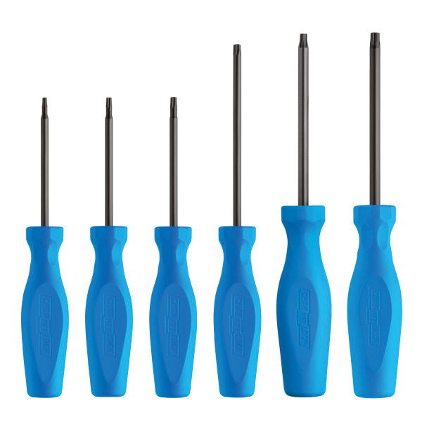 TS-6H Screwdriver Set, 6-Piece, Steel, Polished Black, Specifications: Blue Handle