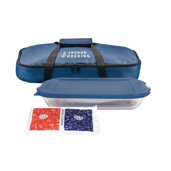 13228L20 Embrace Tote Set, Glass, Clear/Navy