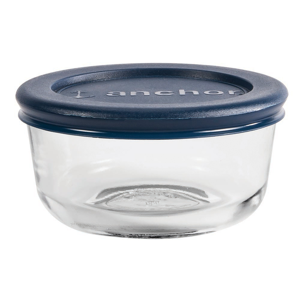 85905L20 Kitchen Food Storage with Lid, 1 Cup, Glass, Clear, 4 in Dia, 2 in H