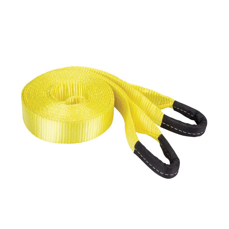 130 Tow Strap, 5667 lb, 2 in W, 20 ft L, Loop End, Nylon, Yellow