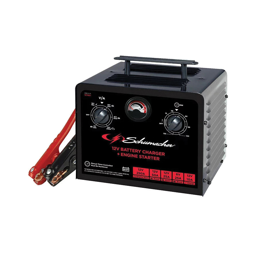 SC1667 Timer Controlled Battery Charger and Jump Starter, 6/12 V, 250 A