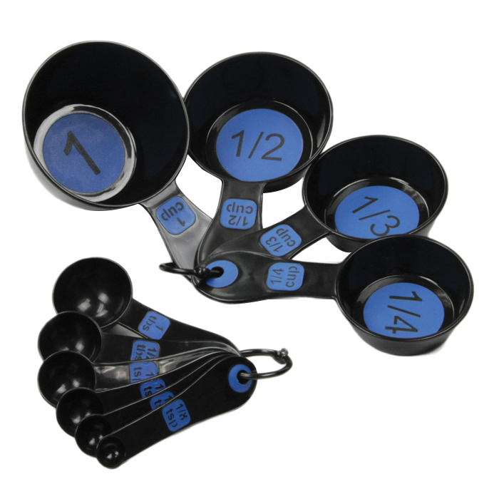 42018 Measuring Cup and Spoon Set, Plastic, Blue