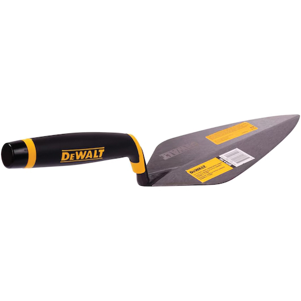 DXTT-3-750 London Brick Trowel, 10 in L Blade, 4-5/8 in W Blade, Carbon Steel Blade, Soft Grip Handle