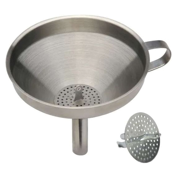 245 Funnel, 5 in Dia, Stainless Steel, Silver