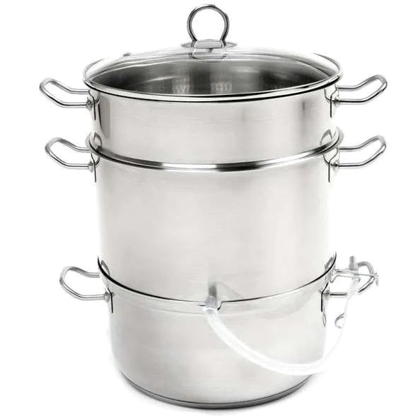 619 Steamer and Juicer, 11 L Steamer Insert, 3.8 L Juice Container, 6.75 L Water Pot, Stainless Steel