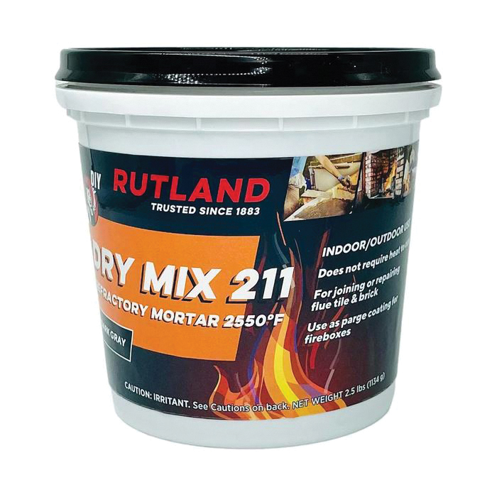 Dry Mix 211 21125 Refractory Mortar, Dark Gray, Solid, 2.5 lb Tub