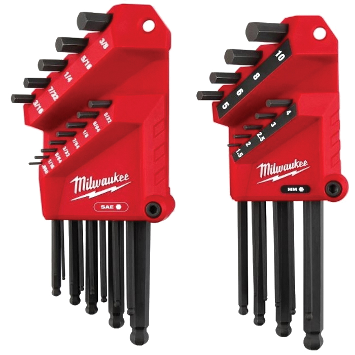 48-22-2187 L-Style Hex Key Set with Ball Ends, 22-Piece, Steel, Black Oxide