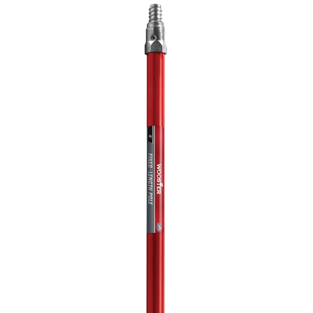 R070-48 Fixed-Length Pole, 15/16 in Dia, 4 ft L, Metal/Steel, Red