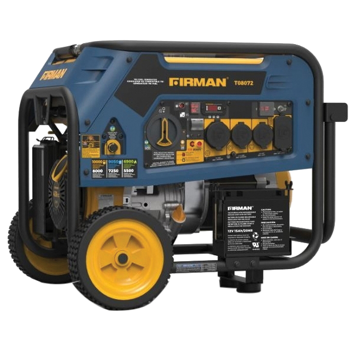 Firman Hybrid Series T08072 Tri-Fuel Portable Generator with Co-Alert, 33 A, 120/240 V, Gasoline, Natural Gas, Propane