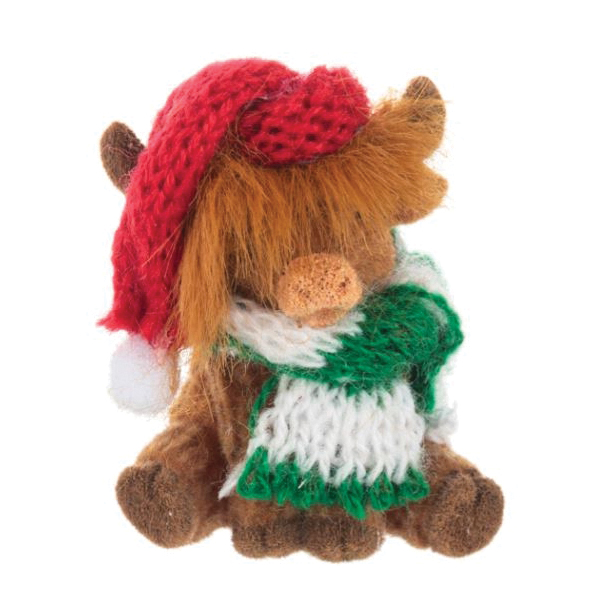 Ganz EX21745 Charms In A Basket, Holiday Highland Cow - 2