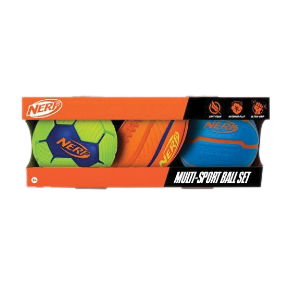 92081C1 Nerf Ball Set, 3 Years and Up, Polyurethane Foam, Assorted
