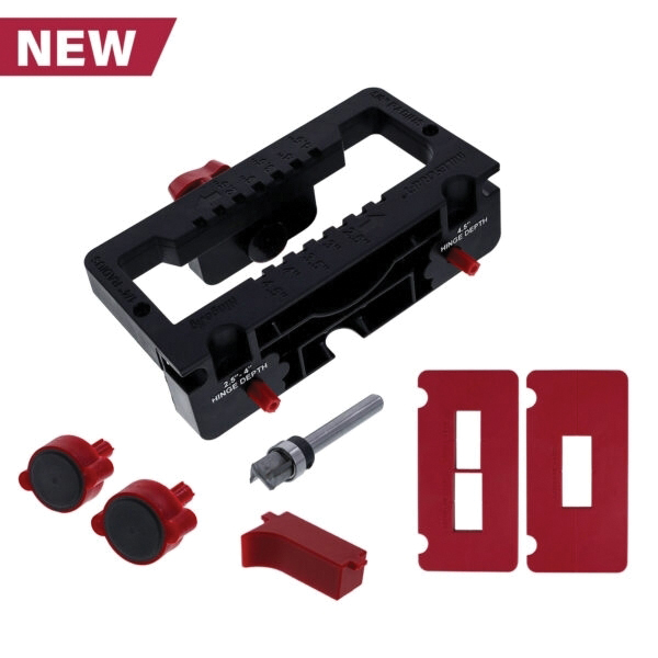 HingeJig 12260003 Door Hinge Template, ABS, For: 1-3/8 in and 1-3/4 in THK Doors