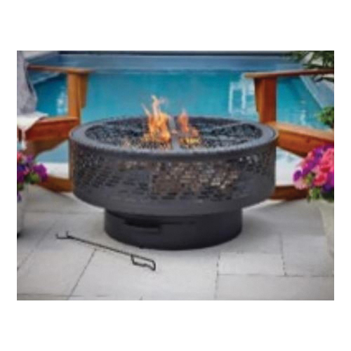 Wood Fire Pit, Living Accents, 35 in Dia, 17 in H, Round, Steel - 2